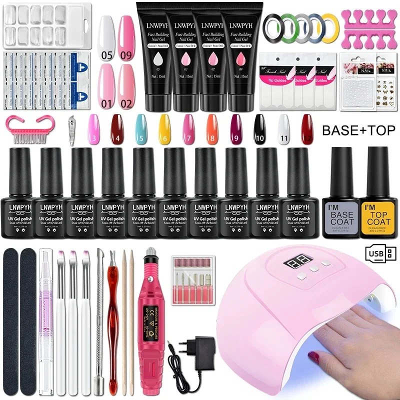 

Gel Nail Polish Kit With UV Nail Lamp Electric Nail Drill Machine Soak OFF Gel Nail Kit Base&Top Coat Gel Polish Nail Tool Set