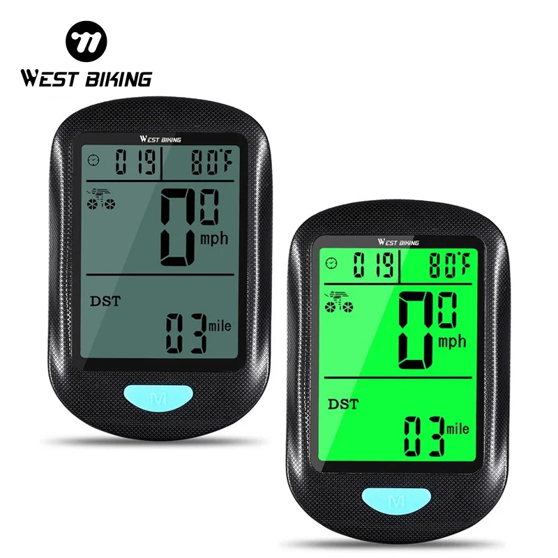 WEST BIKING Bicycle Computer Wireless Waterproof Speedometer Multi-function Backlight Cycling Odometer MTB Road Bike Stopwatch