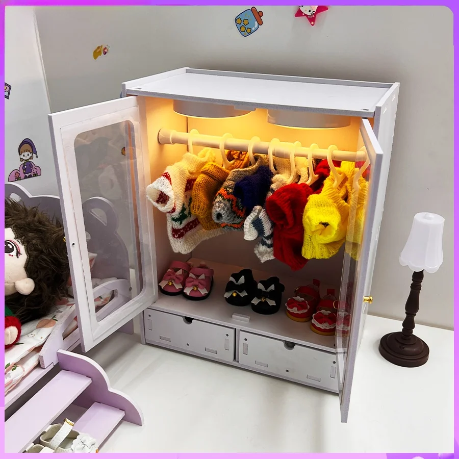

Cotton Doll Clothes Storage Box 20cm OB Lena Bear Closet Wardrobe 5cm Dollhouse Furniture for Collectible Dolls