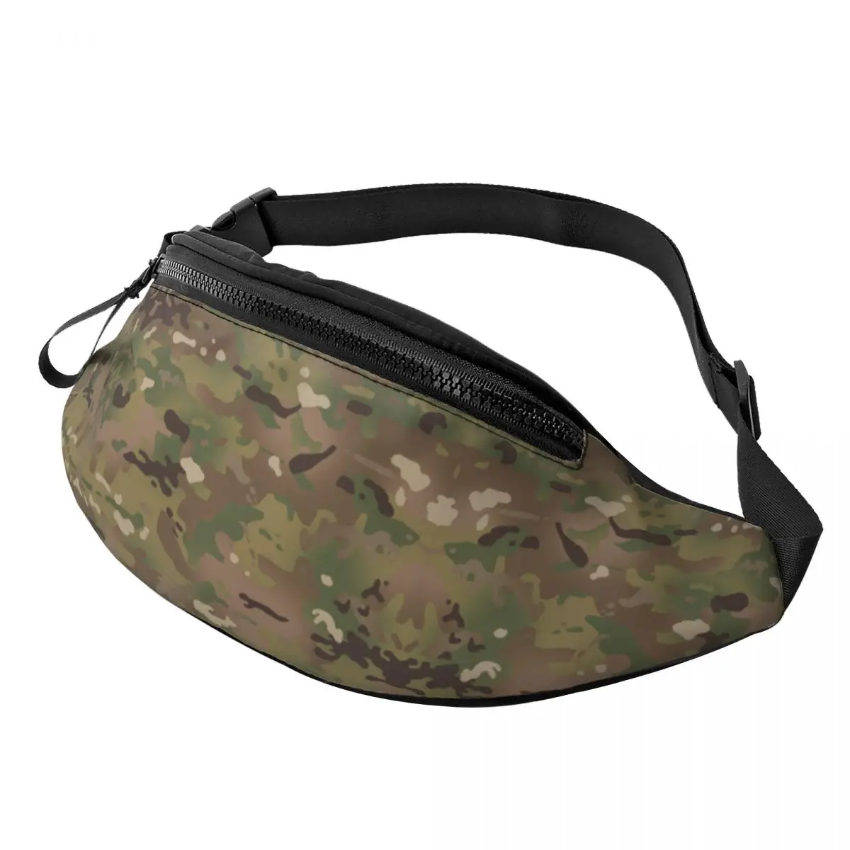 Military Camo Camouflage Army Fanny Pack Women Men Casual Crossbody Waist Bag for Hiking Phone Money Pouch