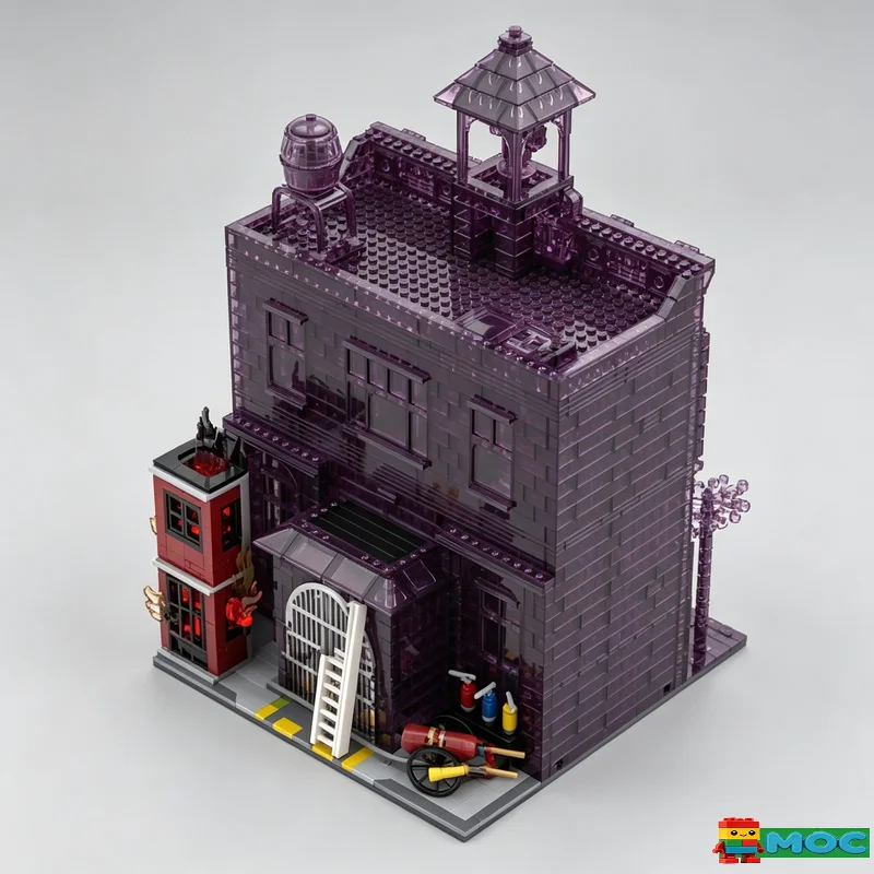 2583PCS City Firefighter Training Day Fire Station Backyard MOC Model Blocks DIY Educational Birthday Christmas Collection Gift