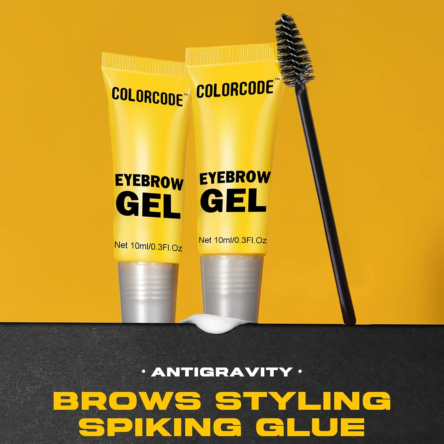 Colorcode Eyebrow Gel with Brush - 10ml Transparent Eyebrow Shaping Setting Gel for All Skin Types, Long-Lasting Brow Styling