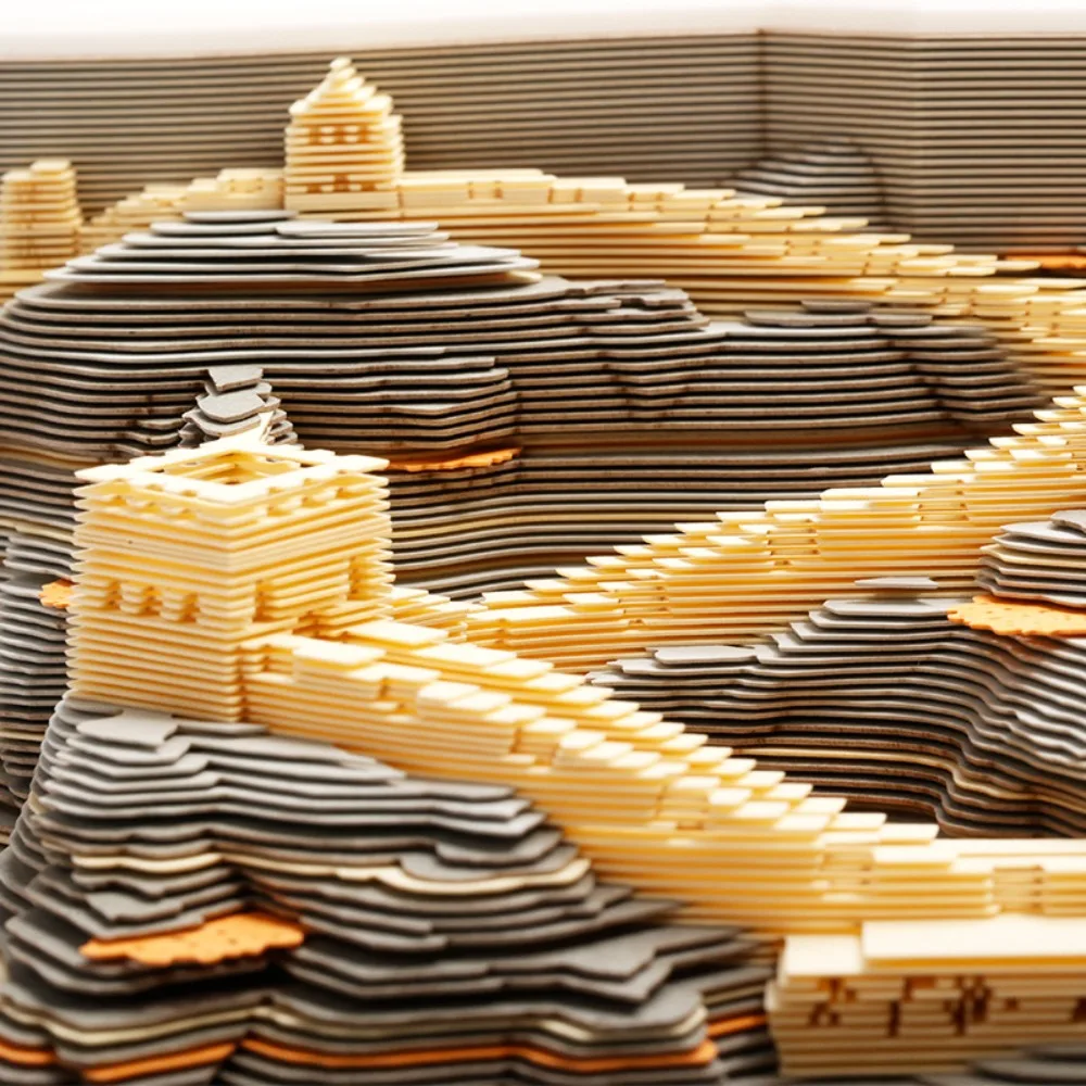Nota adesiva per intaglio di carta 3D Strappo della Grande Muraglia di Pechino Modello architettonico Arte Culturale Decorazione creativa Regalo da viaggio