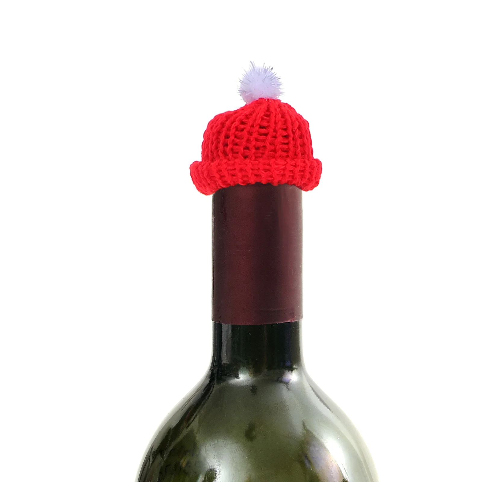 

10Sets Mini Christmas Knit Hat Scarf for Wine Bottles 23cm Holiday Craft Decorations DIY Bottle Covers Mini Scarf for Crafts