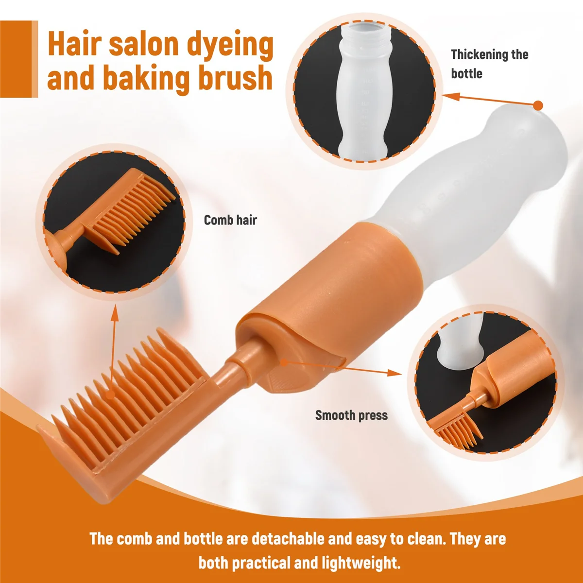 Hair Dyeing Comb Hair Dyeing Brush with Bottle DIY Combing Salon Dyeing Baking Oil Brush Hair Dye Tool