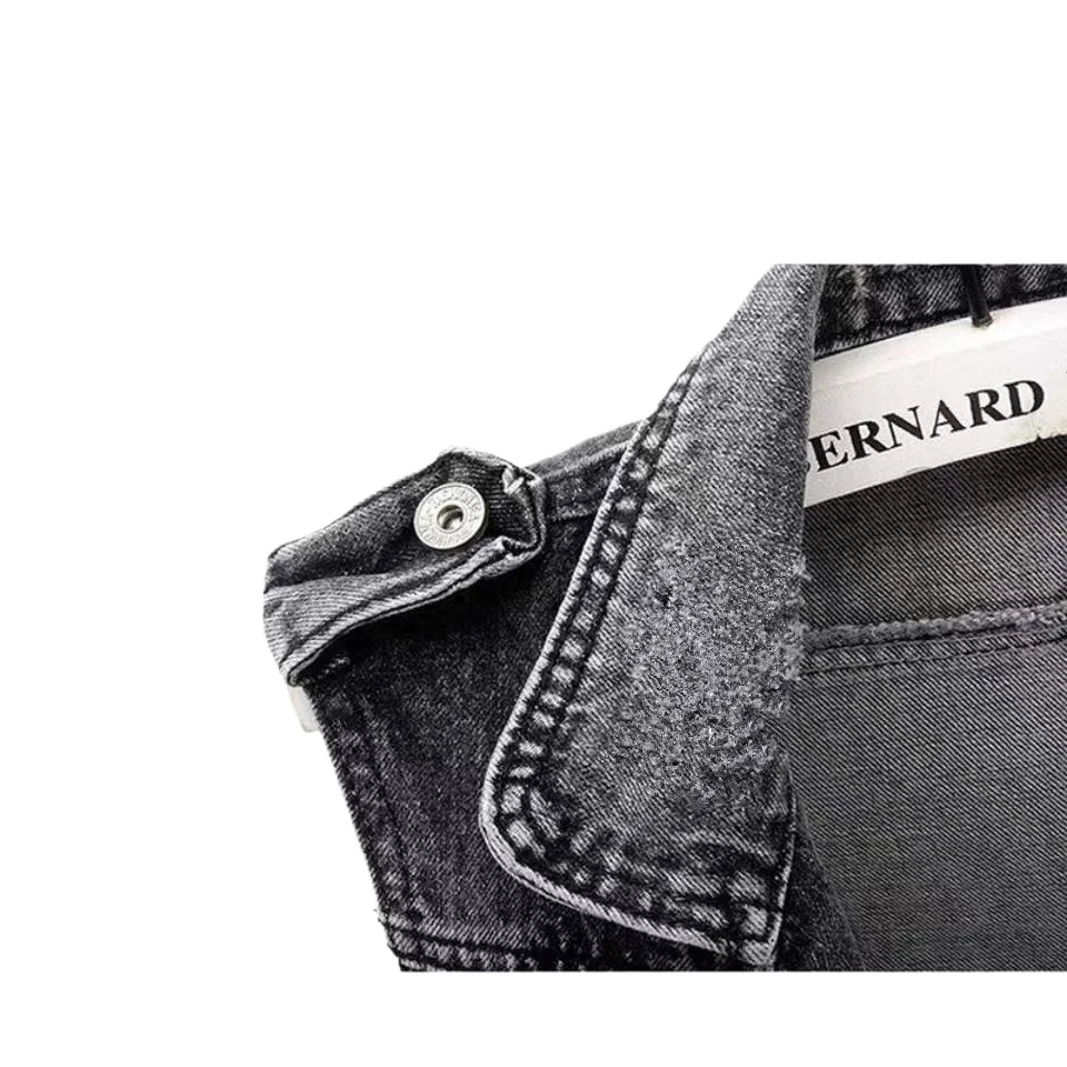 Zwart grijs mouwloos vest voor dames, slim fit, Aziatische maat gilet, jas 2025, nieuwe collectie