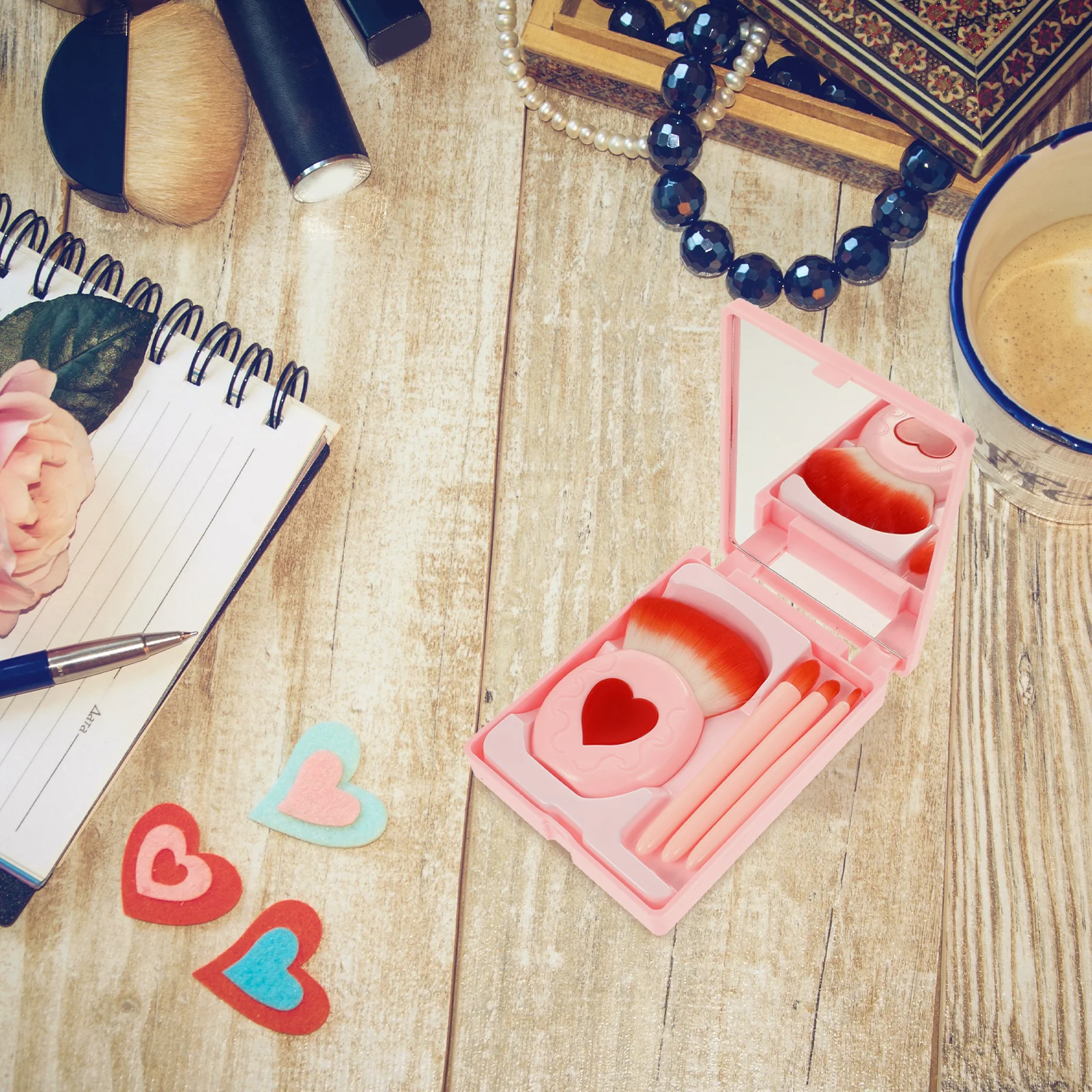 Set di pennelli per trucco da viaggio Pennello portatile con setole Kit per trucco con impugnatura comoda per le donne