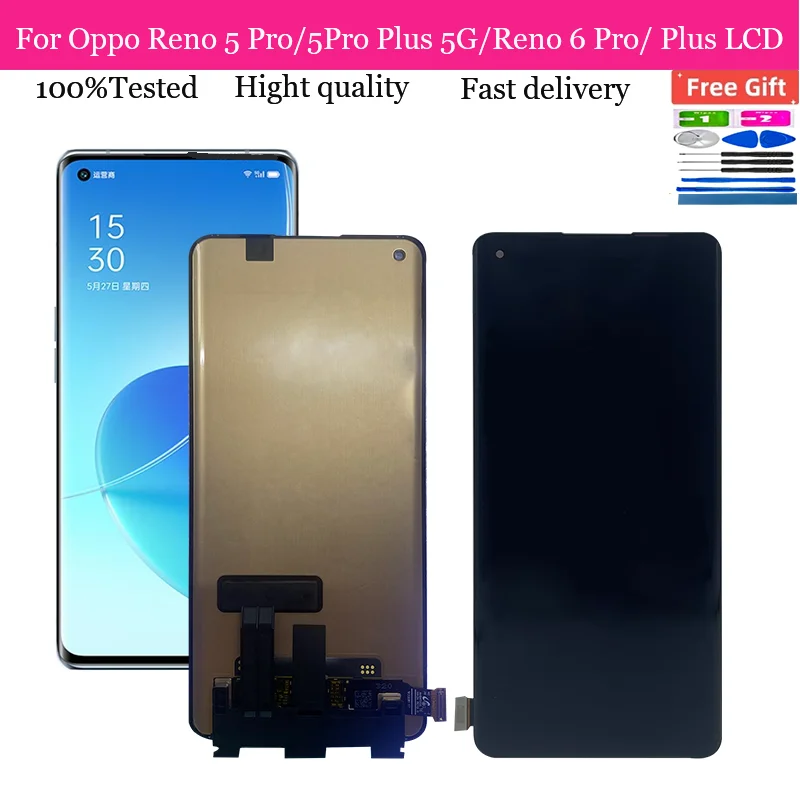 

Original Amoled For Oppo Reno 5 Pro /5Pro Plus 5G CPH2201 LCD Display Screen Touch For Reno 6 Pro/ Plus (Snapdragon) CPH2247/49