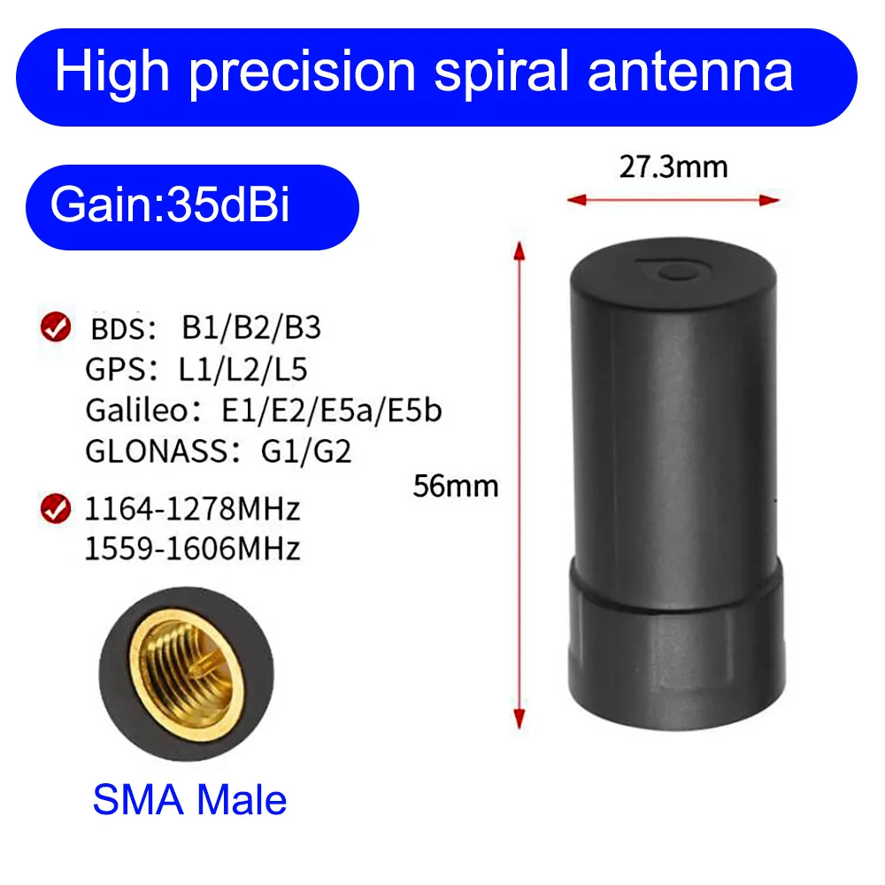 RTK GNSS Galileo GPS Antenna High Precision Helix Positioning UAV Unmanned Vehicle Ship  L1 L2 L5 GLONASS Beidou SMA Waterproof