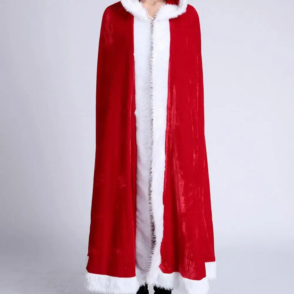 Christmas Cloak Women Hooded Ponchos Jacket Long Adult Kids Thick Warm Xmas Cape Party Costume Women's Clothing