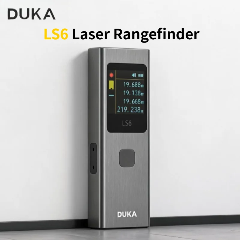 DUKA LS6 Laser Rangefinder 40m Mini Distance Angle Meter Measuring Tools Portable Rechargeable HighResolution Laser Line Marker