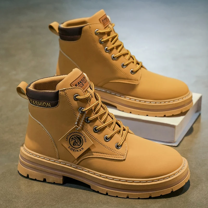 أحذية رجالية كلاسيكية جديدة موديل 2025 متوسطة القطع - نعل سميك، برباط، طراز خارجي مع ملحقات