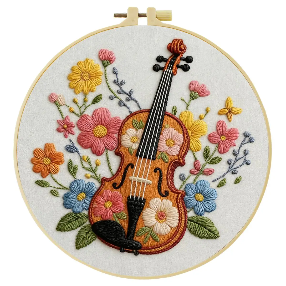 1 Stück 20X20CM/15X15CM 7,87/6,3 Zoll Gitarren-Stickerei-Starter-Kit DIY-Kit DIY-Stickerei-Set Handarbeiten Heimdekoration – Detail 4