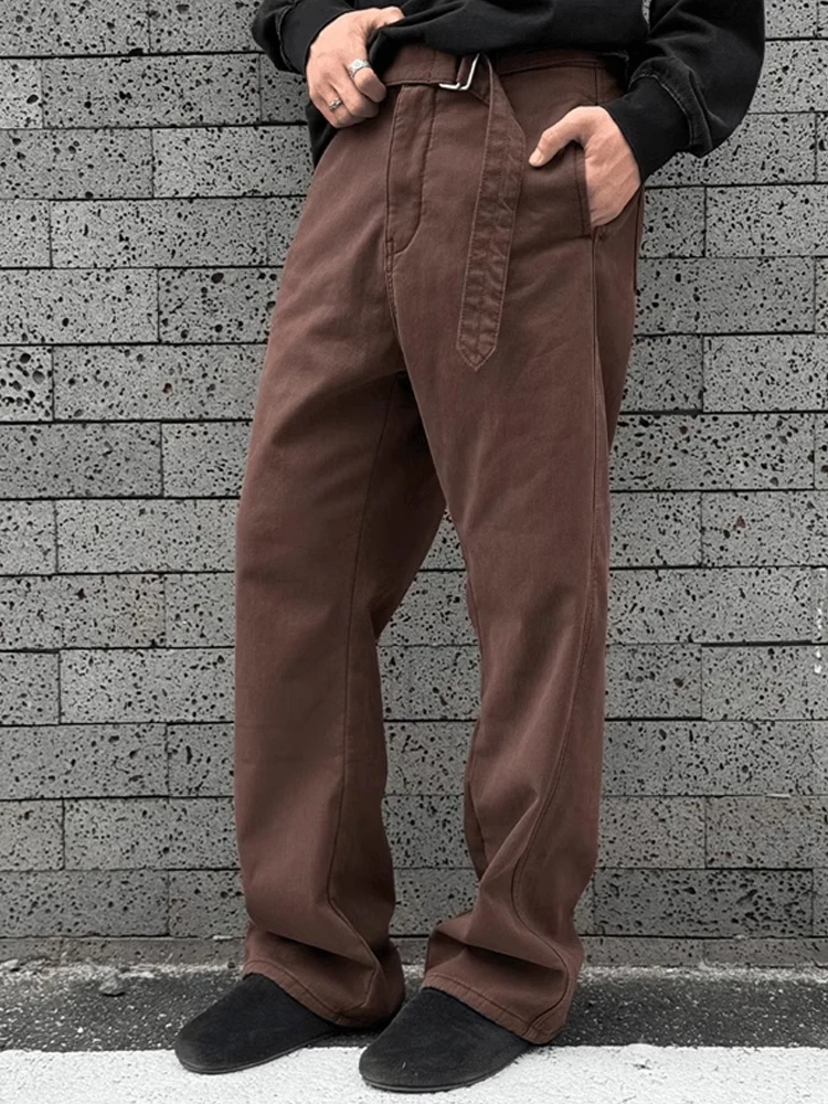 

Мужская осенне-зимняя широкая рабочая одежда цвета хаки, брюки Cleanfit, свободные повседневные длинные брюки в американском стиле ретро