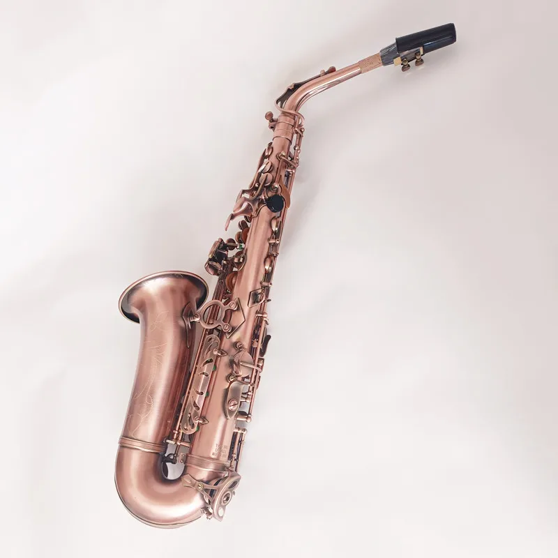 Made in Japan Professional Eb E-flat Alto Saxophone Red Bronze Bend Sax  Key Carve Pattern Woodwind Instrument with Case