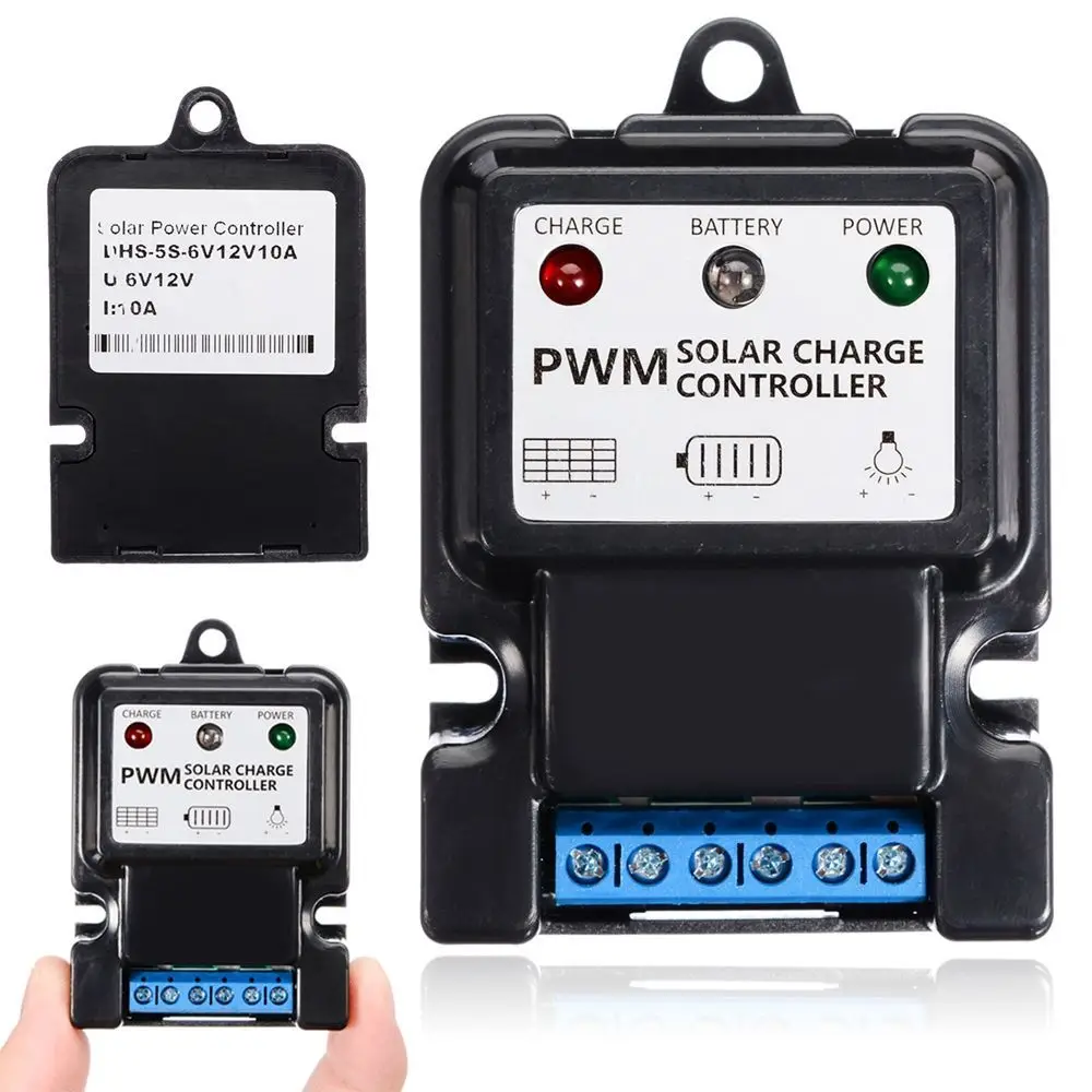 PWM Regulator 6V 12V 10A Controller Solar Panel Charge Controller Solar Controllers Battery Charger Battery Regulator