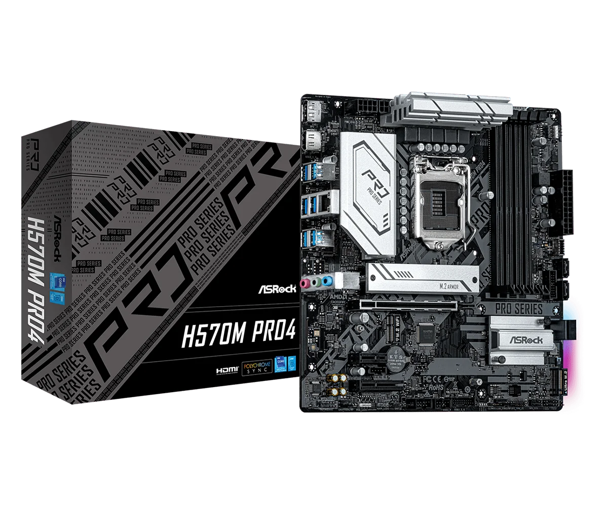 ASRock H570M PRO4 Supporto scheda madre i5-11600K 10900F 10400F G6605 11400F cpu LGA 1200 Intel H570 DDR3 M.2 Micro ATX nuovo