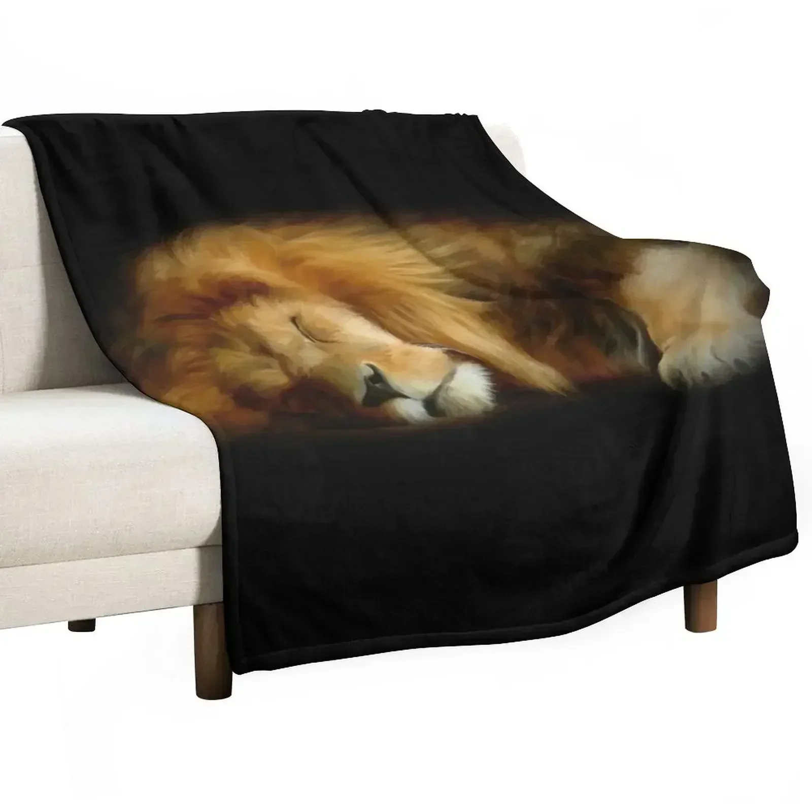 

Sleeping Lion Throw Blanket for winter Flannel Blankets