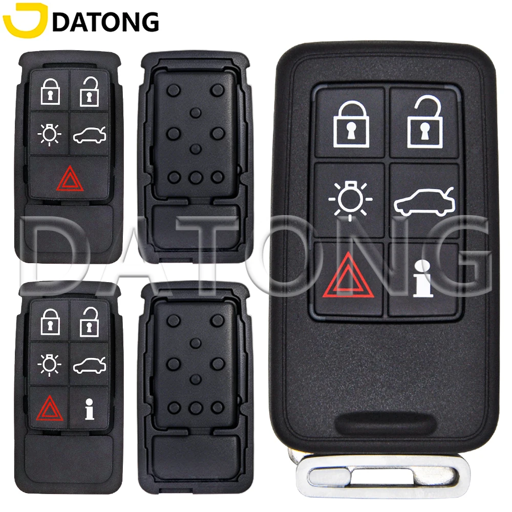 Datong 5 Button 6 Button Car Remote Key Shell Case Or Silicone Button Pad For Volvo S60L XC60 V40 XC90 V60 V70 S90 2009-2014