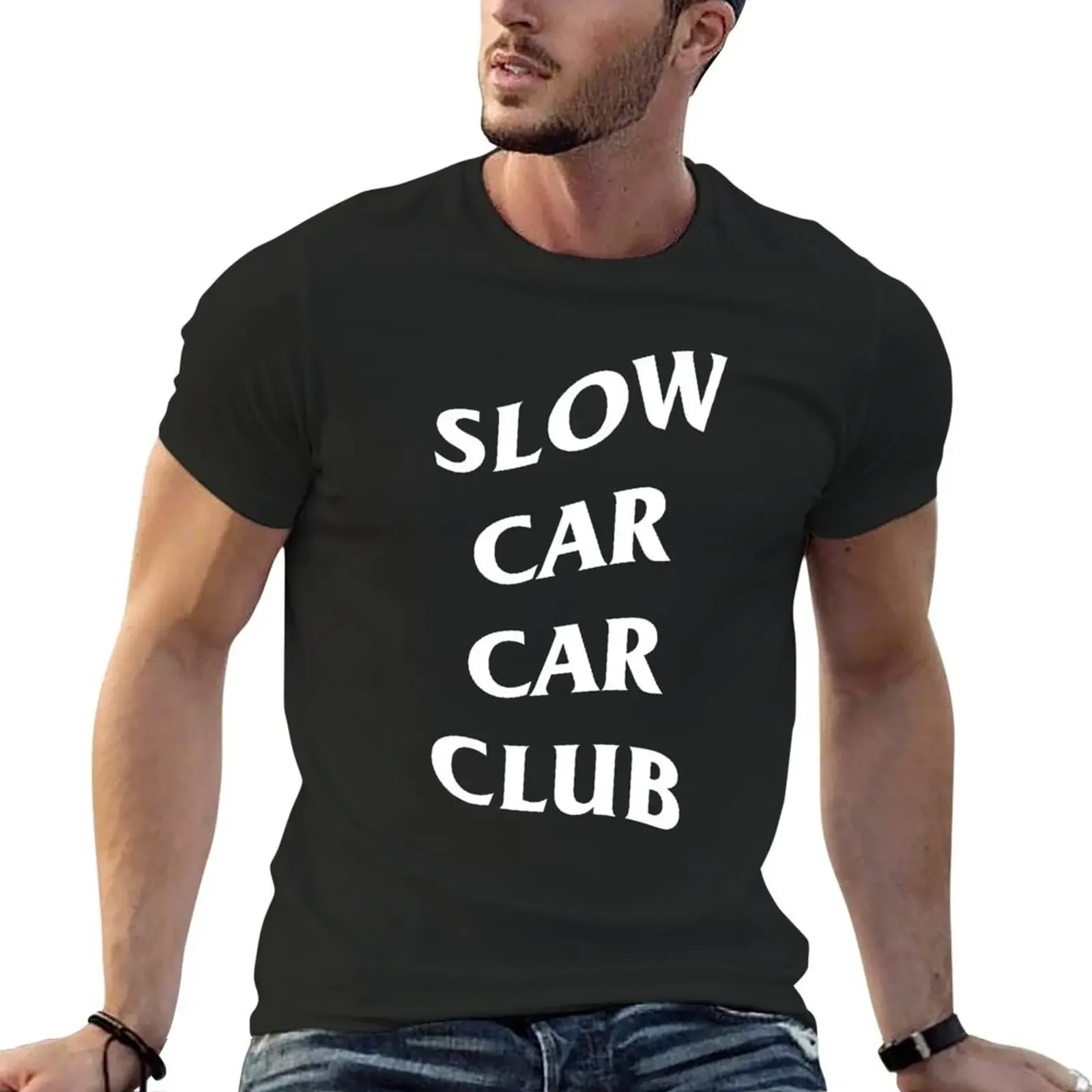 Slow Car Car Club T-Shirt luxury designer Personalized t-shirt oversize t-shirts man oversizeds t shirts for men cotton