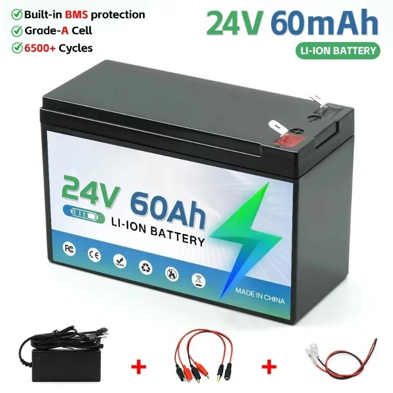 24V Battery High Capacity Durable 40Ah 50Ah 60Ah With BMS For Wheelchair RV Solar Energy Storage Safe Stable Output