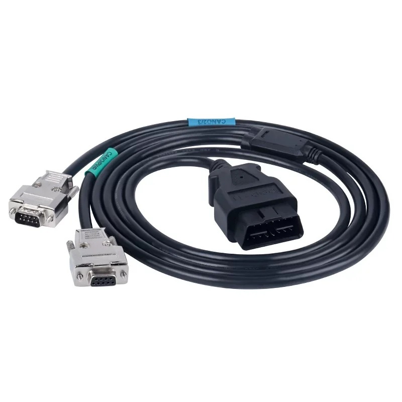 Automotive OBD male to 6 DB9 female interface Serial RS232 diagnostic tool gateway cable