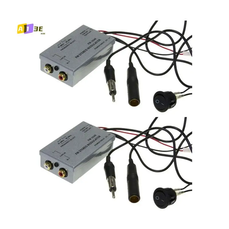 A03E-2X Universal Fm Modulator Stereo Mp3 Auto Antenne Kabel Car Radio Cinch Aux Adapter