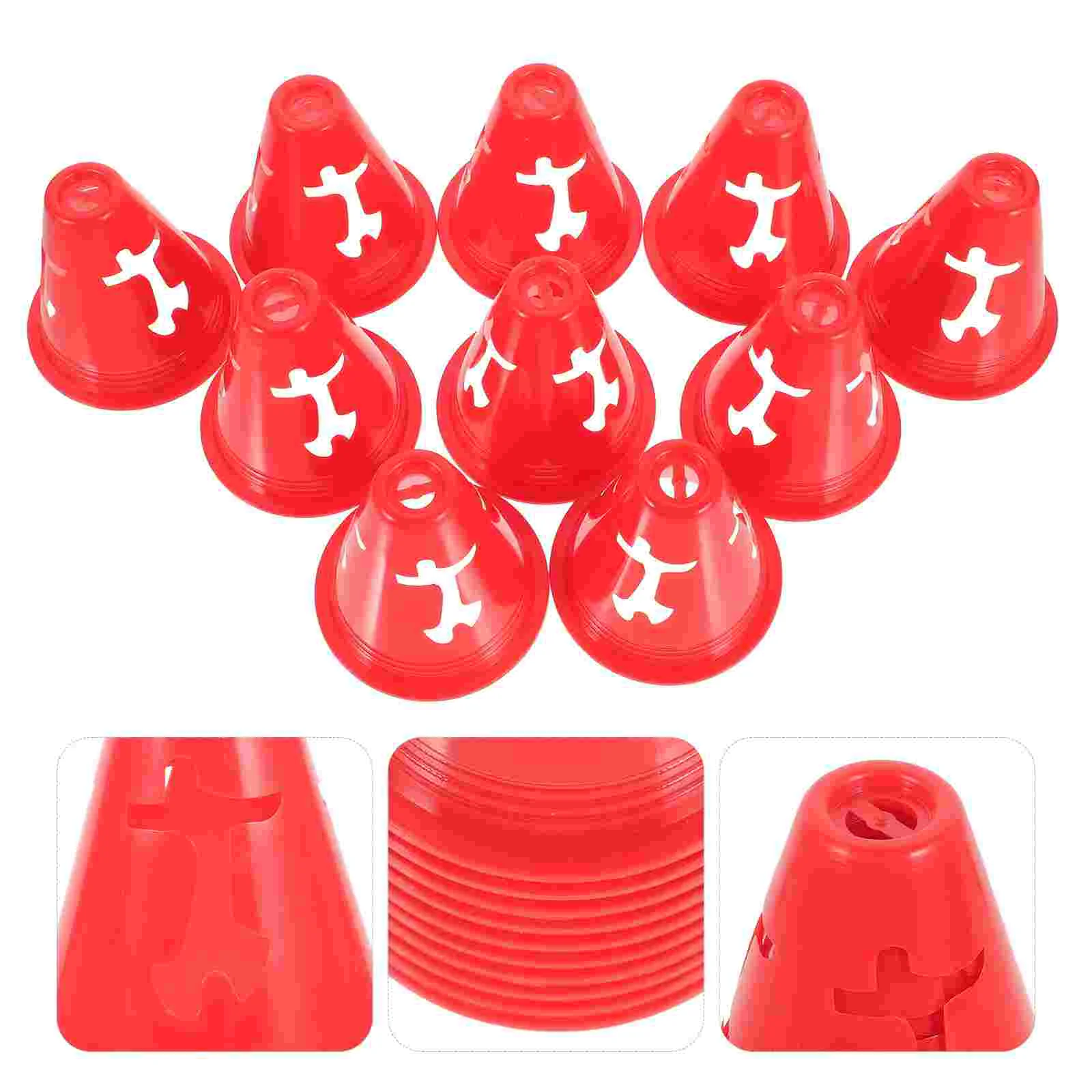 10 Pcs Sign Barrel Obstacle Athletic Cones Sports for Drills Numbered Soccer Football Small Classroom