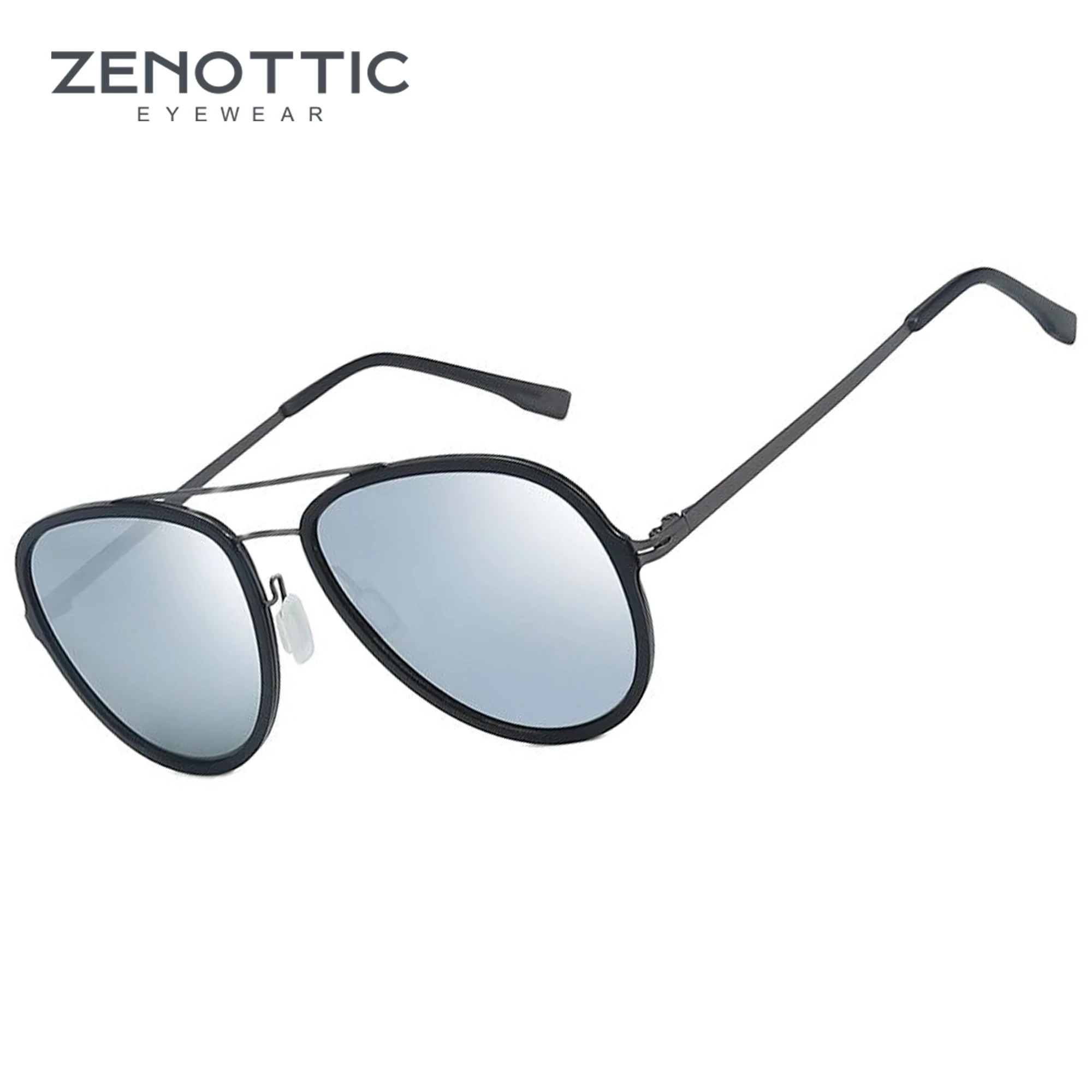 

ZENOTTIC Classic Polarized Sunglasses for Men Women Double Bridge Lightweight Metal Frame UV400 Protection