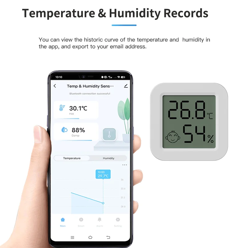 Mais novo tuya bluetooth sensor de umidade temperatura lcd termômetro mini inteligente higrômetro elétrico app controle remoto casa