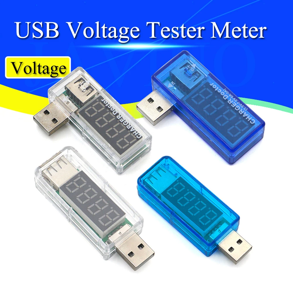 Digital USB Mobile Power charging current voltage Tester Meter Mini USB charger doctor voltmeter ammeter Turn transparent