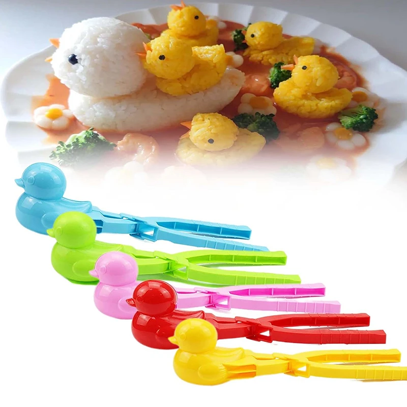 Cute Duck Shaped Snowball Maker Clip Children Outdoor Plastic Winter Snow Sand Mold Tool for Snowball Fight Outdoor Fun Sports