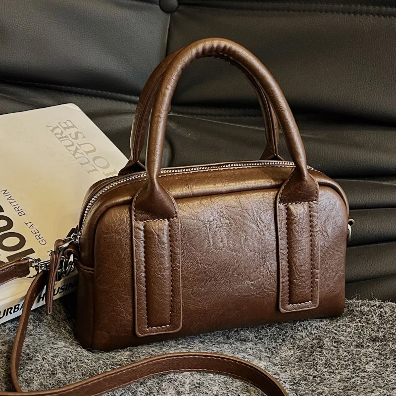 

Женская сумка 2024, сумки через плечо в стиле ретро, новая высококачественная однотонная женская сумка, простые и универсальные портативные сумки на плечо