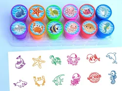 Ocean Life Self-Inking Stampers Set for Boys and Girls Party Gifts Party Favors Turtle Stamp Kit with Various Sea Creatures Desi