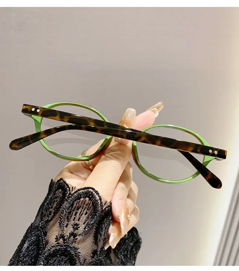 Modische Lesebrille mit ovalem Rahmen für Damen und Herren, trendige Plus-Dioptrien-Presbyopie, Unisex, Anti-Blaulicht-Fernsichtbrille – Detail 11