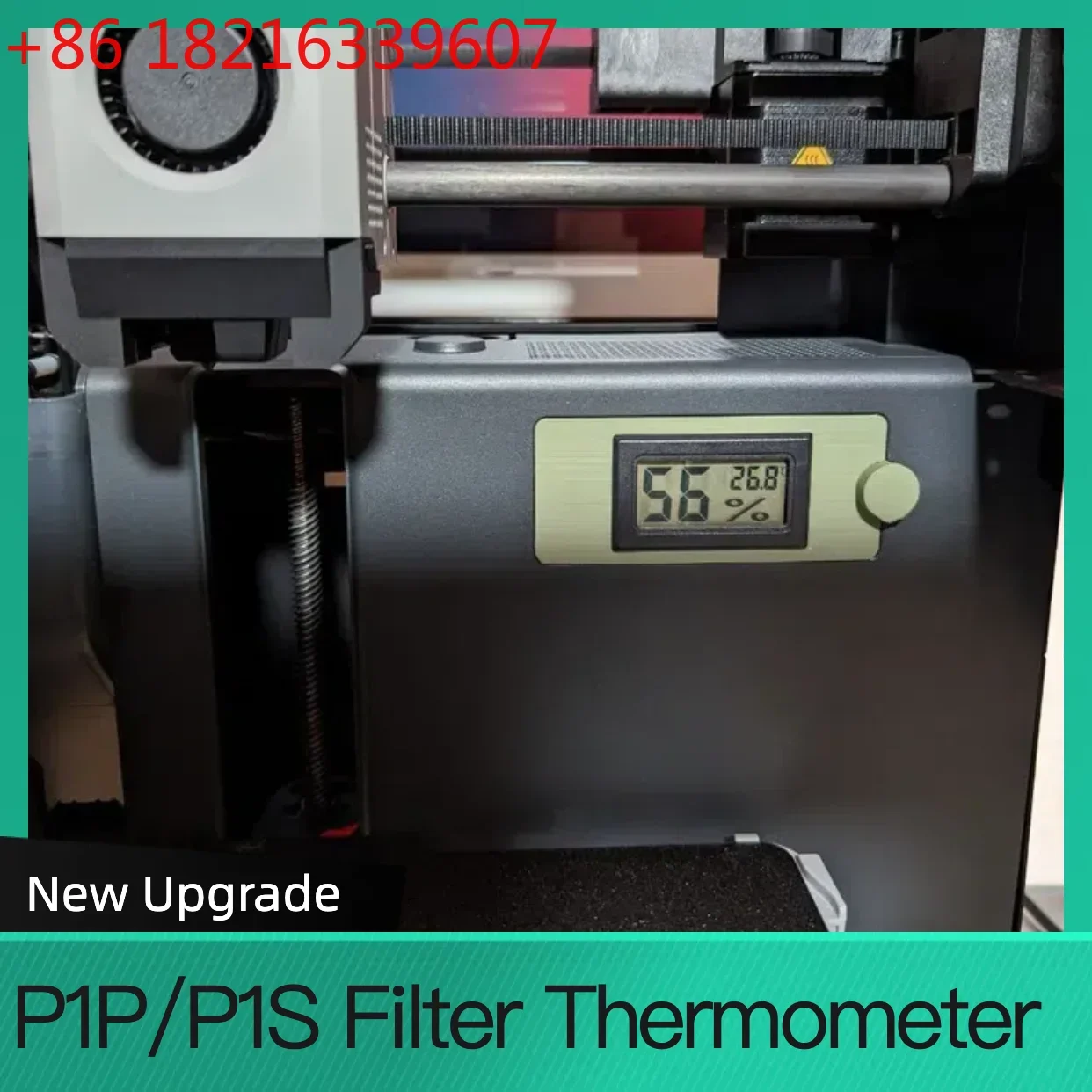 For Bambu P1P/P1S Filter Thermometer Holder LCD Digital Temperature Humidity Meter Thermometer for BambuLab Digital Thermometer