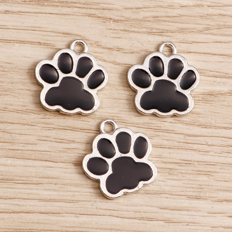 Tusember 10 Stück Mix Cartoon Welpen-, Hunde-, Katzenpfoten-Anhänger Tieranhänger für Halsketten, Ohrringe, DIY-Armbänder, Schmuckzubehör – Detail 7