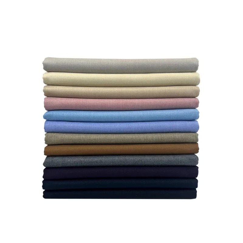 50/150/350CM Spring Autumn Worsted Wool Twill Suit Fabric Commodity Trousers Wrapped Skirt Vest Uniform Robe Fabric ByThe Meters