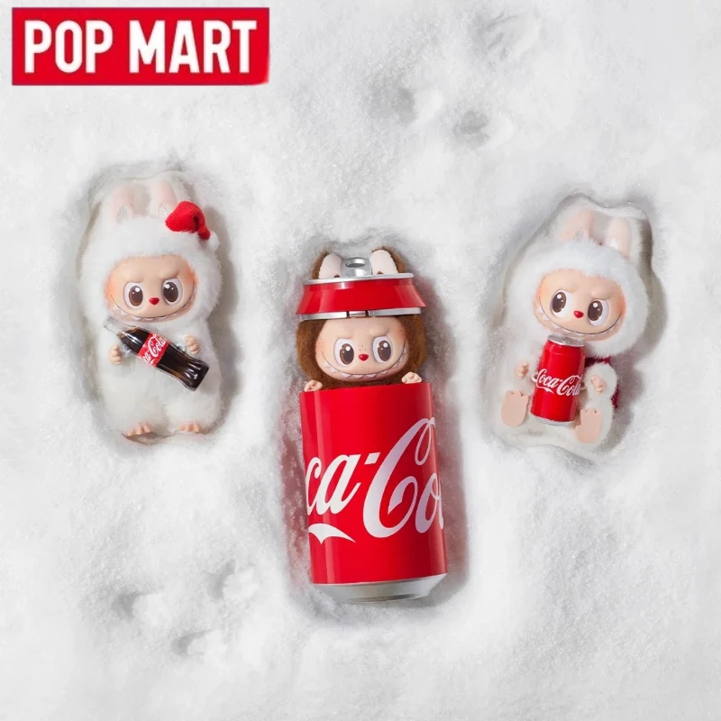 حقيقية Popmart Labubu الوحوش كولا الفينيل سلسلة صندوق أعمى النسيج المفاتيح لطيف هدية أنيمي عمل الشكل مفاجأة عيد الميلاد اللعب
