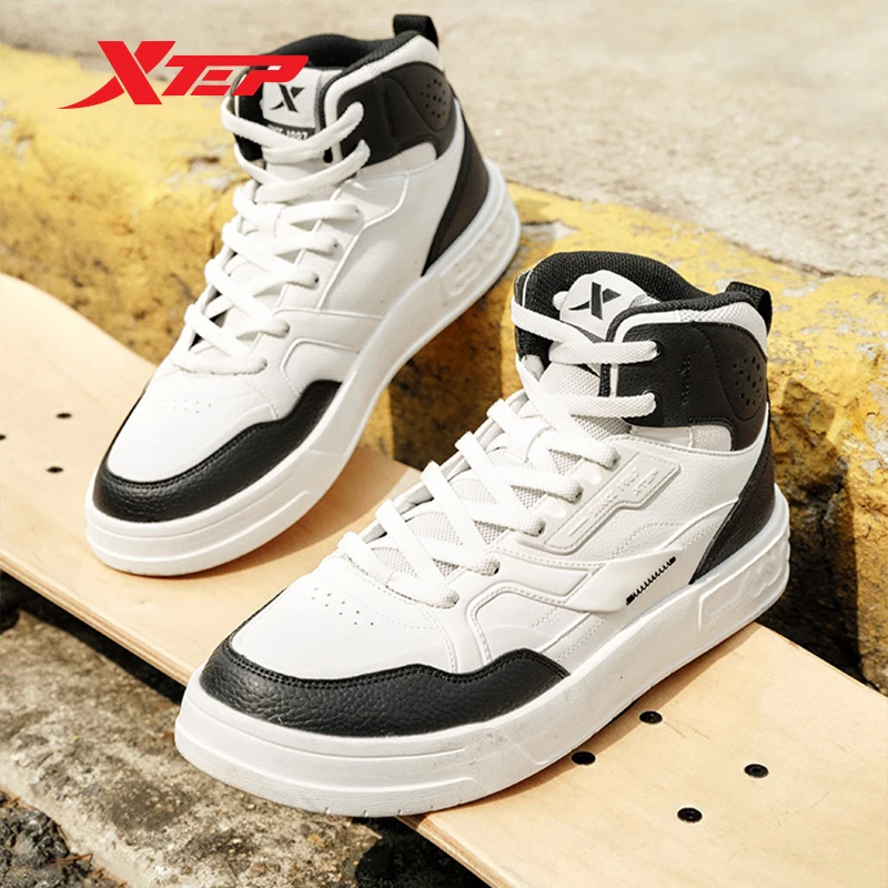 Xtep Mubai 2.0 Skateboarding Shoes Men Non-Slip High Top Sports Shoes Wear-Resistant Comfortable Male Sneakers 877319310013