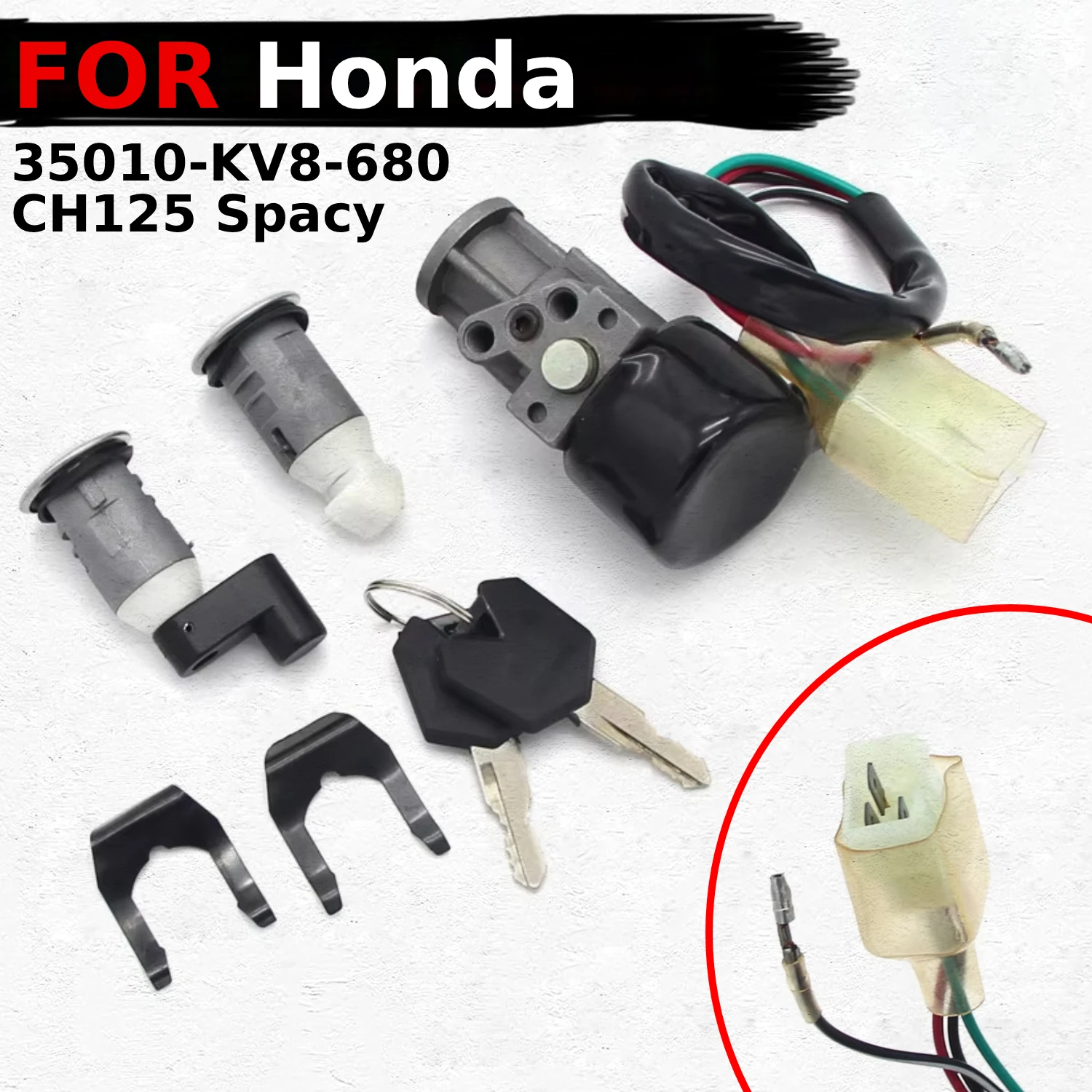 

Motorcycle Ignition Switch Lock Key Set Kit For Honda CH125 Spacy 1984 1985 1986 1987 1988-1996 35010-KV8-680 honda spacy 125