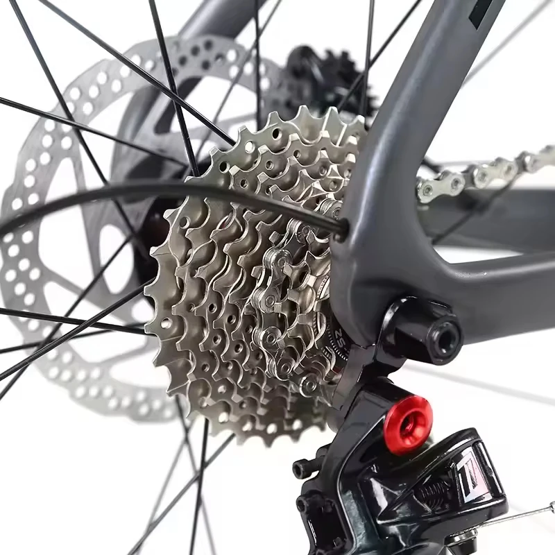 

Carbon Fibre Road Bicycle Twitter Road Bike T8 700C Hydraulic Disc Brake Racing 22 Speed Cycling Thru Axle Sensah Hidden Cable