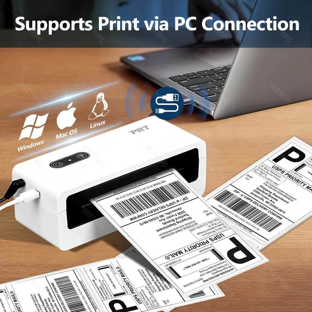 30-110mm 4 polegadas etiqueta de envio expresso etiqueta de código de barras térmica impressora sem fio bluetooth 4x6 polegadas dhl pedido impressão via telefone ou pc