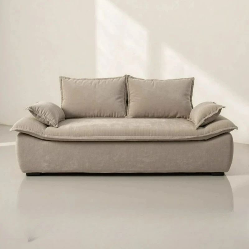 lt Nordic fabric sofa living room removable and washable retro large sitting deep straight row soft bag sofa