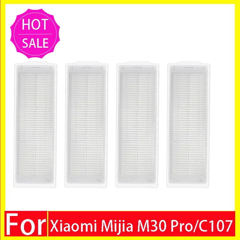 Accessoires voor de Xiaomi Mijia M30 Pro C107: vervangende borstel, zijborstel, HEPA-filter, dweilpad, stofzak, dweilhouder en reserveonderdelen.