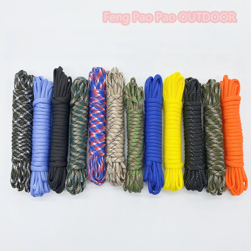 5 10 30 100M Paracord for Survival Dia.4mm 7 Stand Cores Parachute Cord Lanyard Outdoor Tools Camping Rope Hiking Clothesline