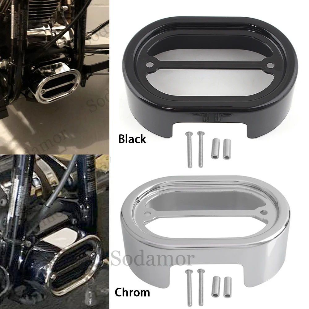 

Motorcycle Accessories 1 Set Of Voltage Regulator Cover Chrome/Black ABS For Harley Heritage Softail Classic FLSTC/I 2001- 2017