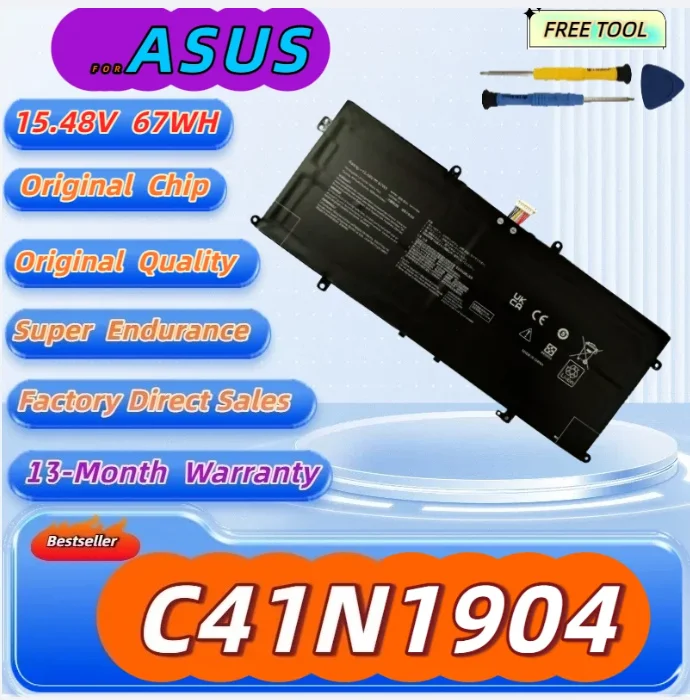 

Аккумулятор для ноутбука C41N1904-1 C41N1904 для ASUS ZenBook 14 UM425IA UX425EA BX325JA UX325JA UX363EA, инструмент в комплекте + гарантия 13 месяцев
