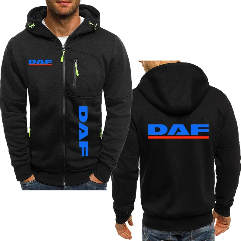 Harajuku Men\'s hoodie DAF car logo print Spring Autumn cotton brand men\'s hoodie jacket y2k classic solid color sweatshirt top