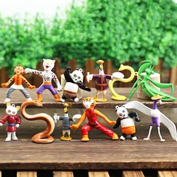 12PCS/Set Kung Fu Panda Series Anime Figure Cute Figurin Birthday Gift Christmas Gifts Room Decoration